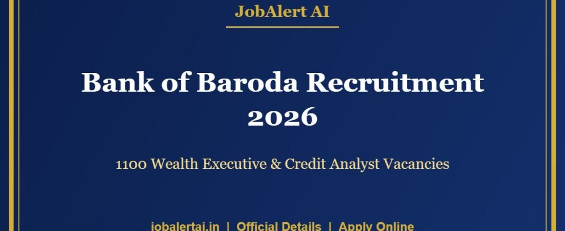 Bank of Baroda Recruitment 2026 β 1100 Wealth Executive & Credit Analyst Vacancies, Apply Online