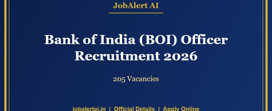 Bank of India (BOI) Officer Recruitment 2026 – 205 Vacancies, Apply Online Last Date 25 September
