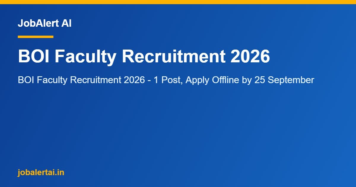 BOI Faculty Recruitment 2026