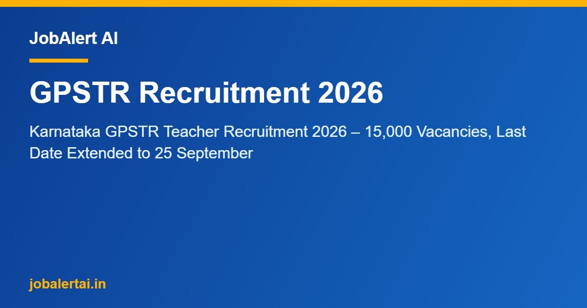 GPSTR Recruitment 2026