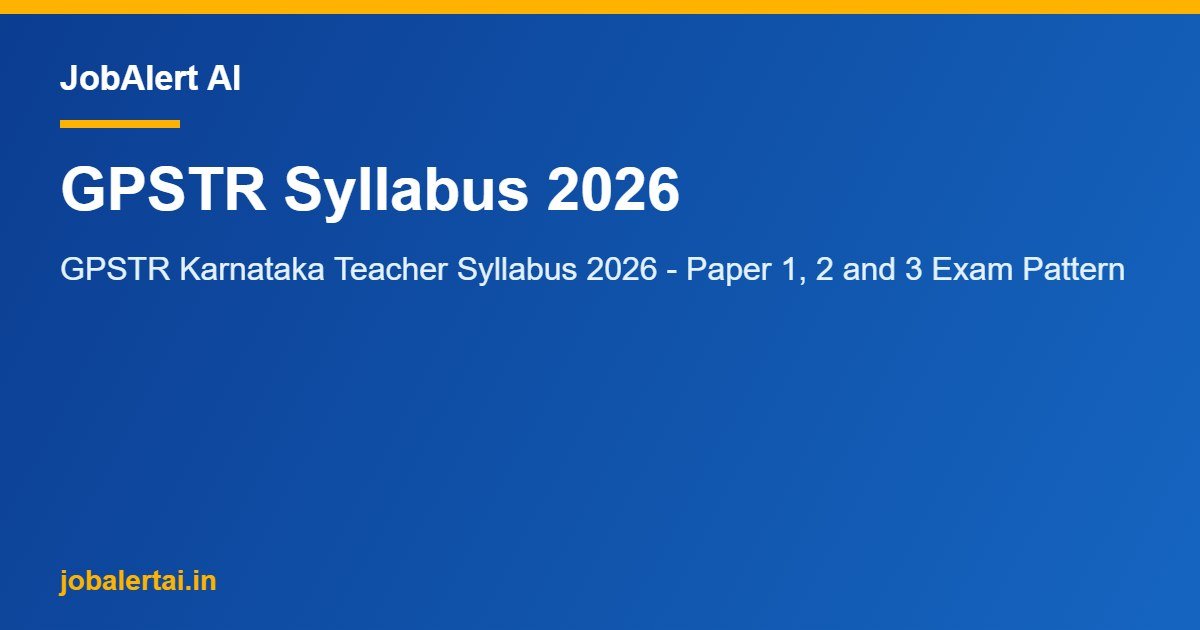 GPSTR Syllabus 2026