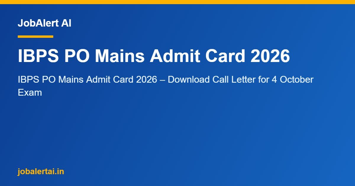 IBPS PO Mains Admit Card 2026