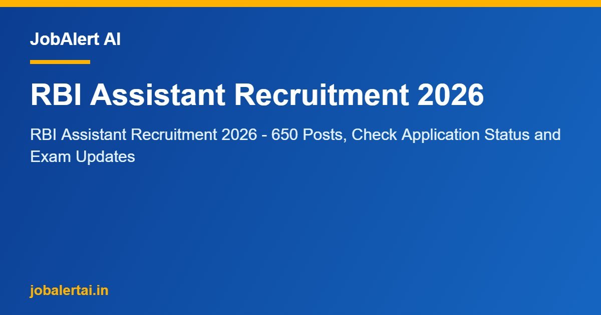 RBI Assistant Recruitment 2026