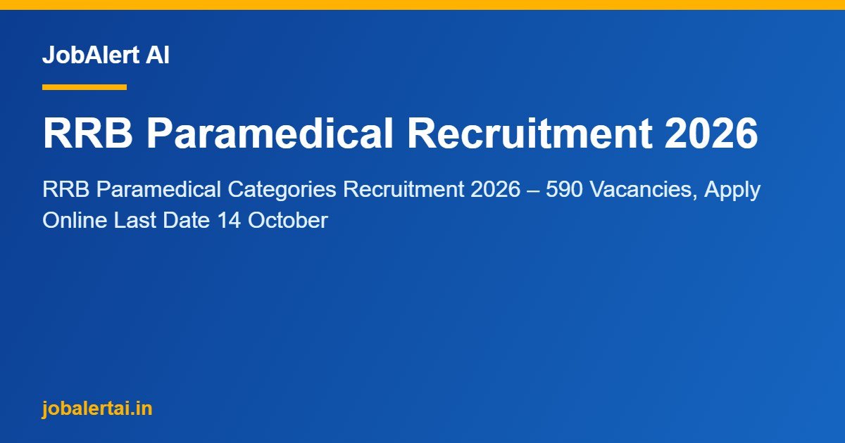 RRB Paramedical Recruitment 2026