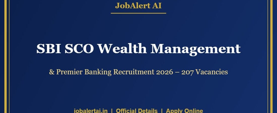 SBI SCO Wealth Management & Premier Banking Recruitment 2026 – 207 Vacancies, Apply Online Last Date 25 September