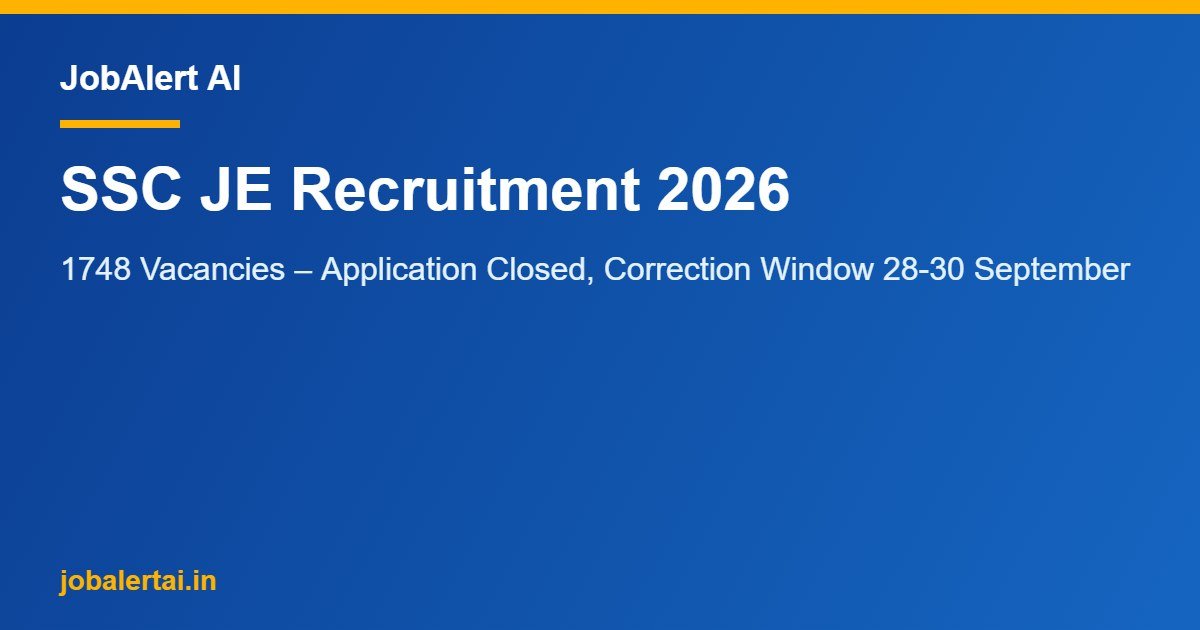 SSC JE Recruitment 2026