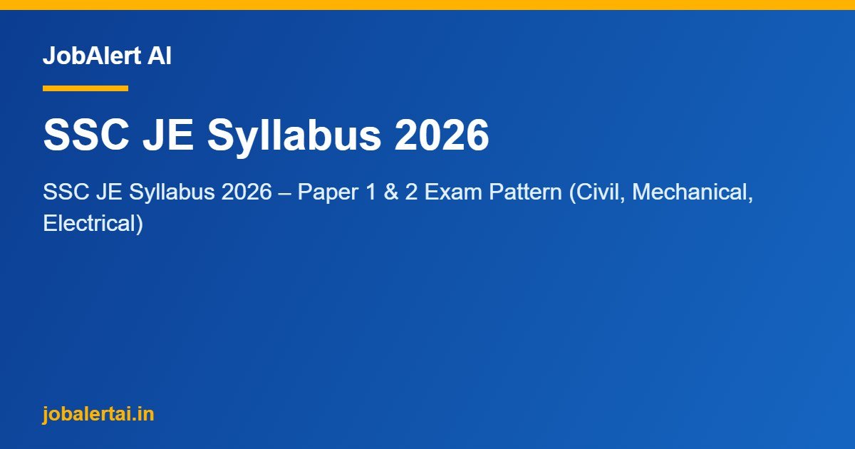 SSC JE Syllabus 2026