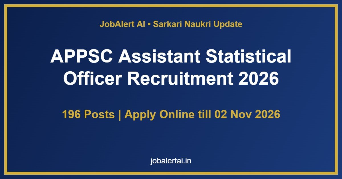 APPSC Assistant Statistical Officer Recruitment 2026