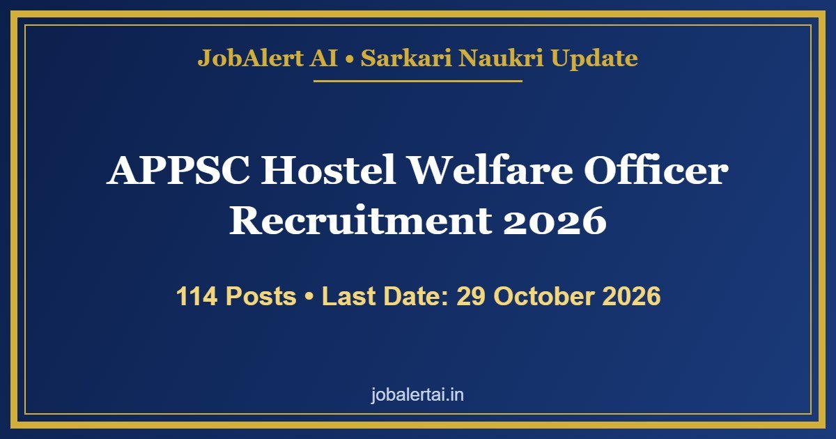 APPSC Hostel Welfare Officer Recruitment 2026