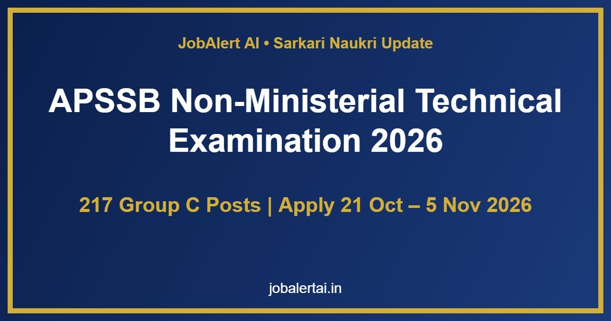 APSSB Non-Ministerial Technical Examination 2026