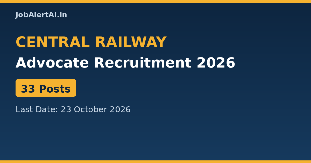 Central Railway Advocate Recruitment 2026