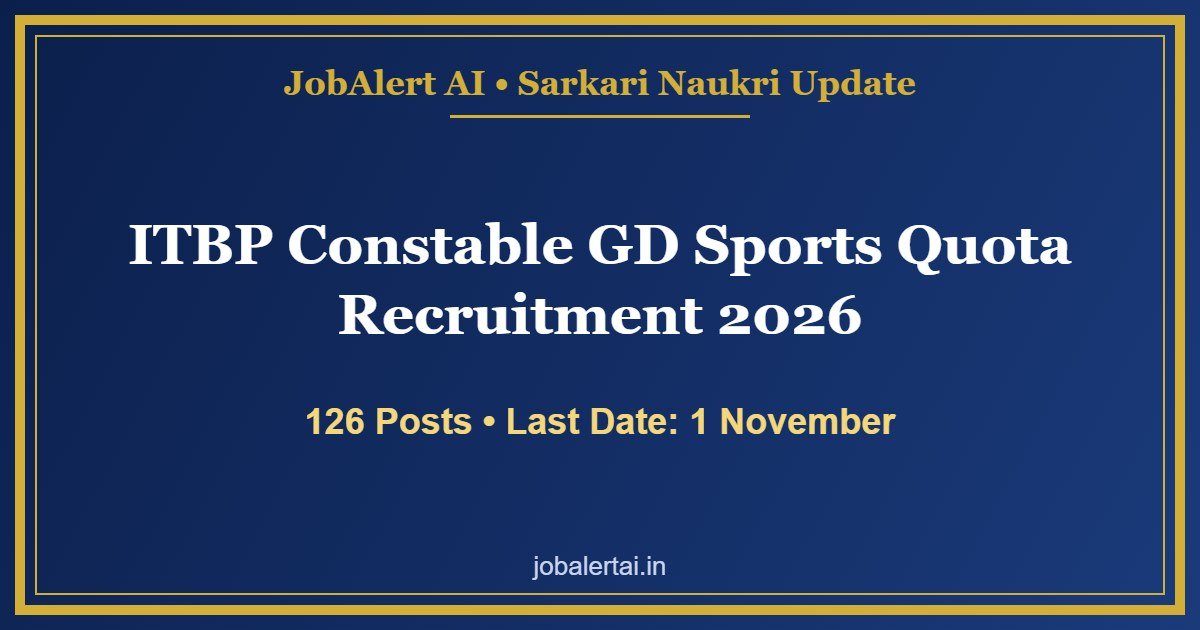 ITBP Constable GD Sports Quota Recruitment 2026