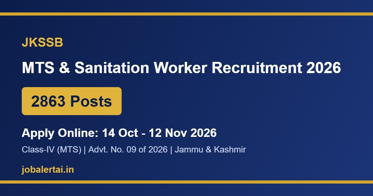 JKSSB MTS Recruitment 2026