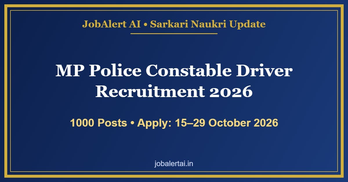 MP Police Constable Driver Recruitment 2026