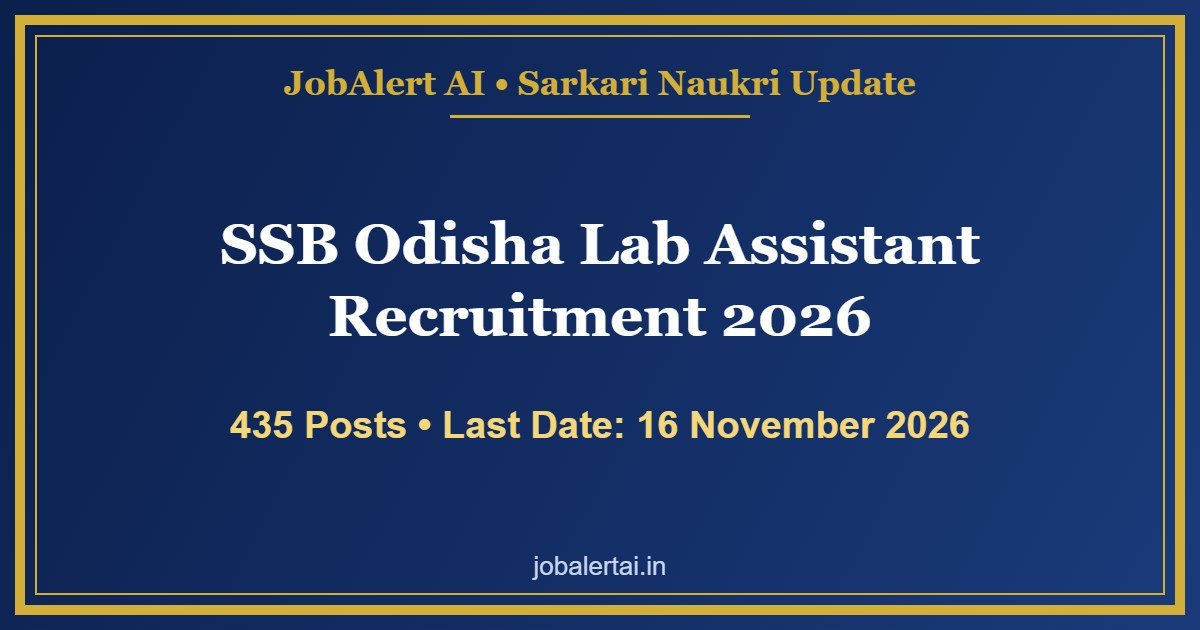 SSB Odisha Lab Assistant Recruitment 2026